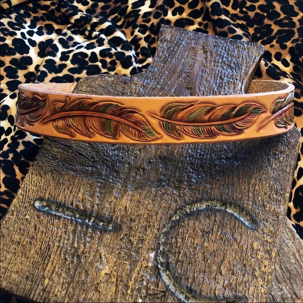 Charlie one Horse Custom Leather Tooled Hatband